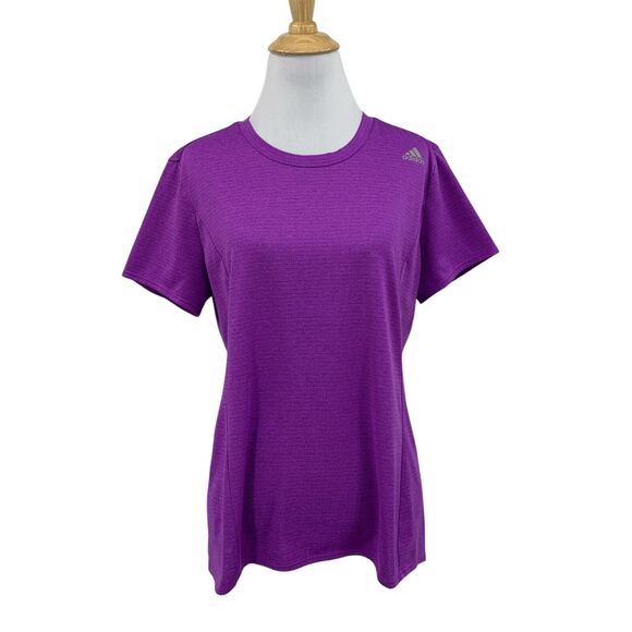 Adidas Shirt Womens L Large Purple Running Supernova Short Sleeve Climalite Tee - Picture 1 of 12